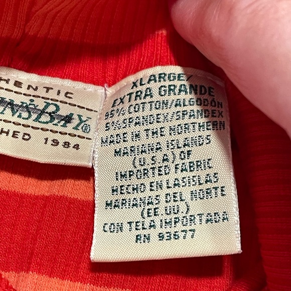 🆕St John’s bay ladies NWT red orange striped sleeveless ribbed pullover size XL - Picture 9 of 10